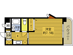 リヴィエール・S 1Kの間取図画像
