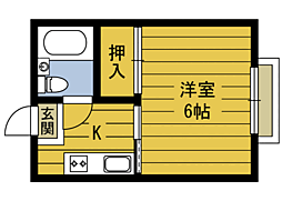 ラポールコート敷戸 1Kの間取図画像
