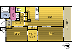BI・SHITSU南大分 2LDKの間取図画像