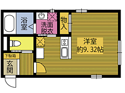 スカイメゾン旦野原 ワンルームの間取図画像