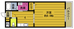 アディー.D 1Kの間取図画像