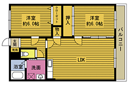 サンコーポB 2LDKの間取図画像