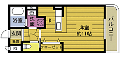 フローラ羽屋 ワンルームの間取図画像