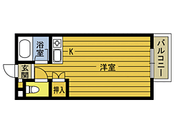 第5アパート旦の原 ワンルームの間取図画像