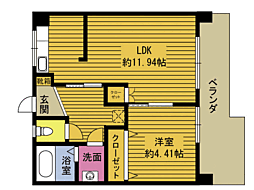 ZENITH豊饒 1LDKの間取図画像