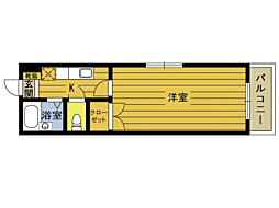 ハリオビル 1Kの間取図画像