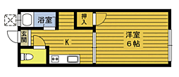 ファミールASO 1Kの間取図画像
