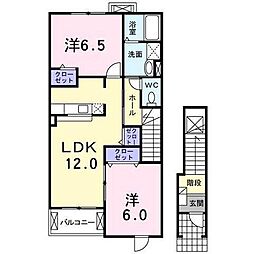 クラーレエイ・エス2 2LDKの間取図画像