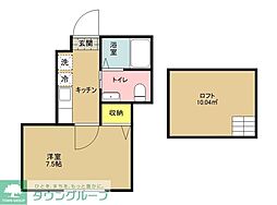 Lunaris Ebina 1Kの間取図画像