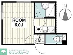サザンリーフ中央林間1 1Kの間取図画像