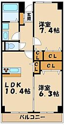 ラピスラズリソレイユ 2LDKの間取図画像