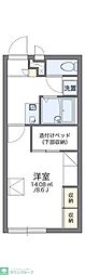 レオパレス妻田北A 1Kの間取図画像
