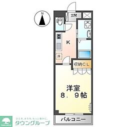 ヴィレッジコート 1Kの間取図画像