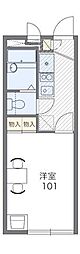レオパレスラッキーハイムF 1Kの間取図画像