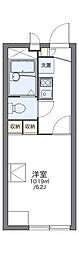 レオパレスラッキーハイムF 1Kの間取図画像