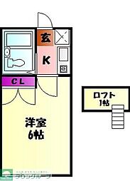 スカイピアさがみ野4 1Kの間取図画像