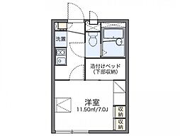 レオパレスエスペーロ 1Kの間取図画像