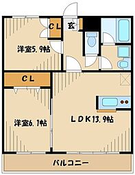 パークプラザ 2LDKの間取図画像