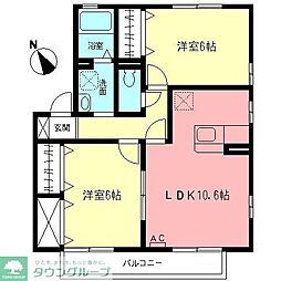 リヴェールK1 2LDKの間取図画像