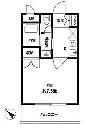 フラットY・M2 1Kの間取図画像