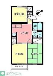 グリーンハイツ駒形 3DKの間取図画像