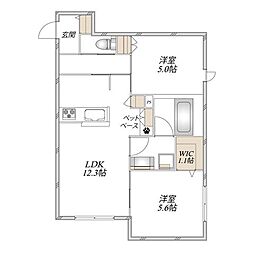 仮)上今泉2丁目メゾン 2LDKの間取図画像