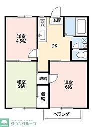 ハイツファイン 3DKの間取図画像