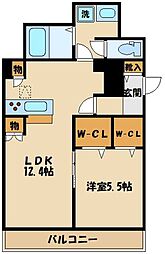SKYMAISON2 1LDKの間取図画像