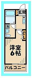 アンジェリアス本厚木 1Kの間取図画像