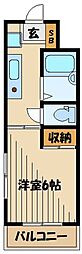 サンビレッジ伊勢原 1Kの間取図画像