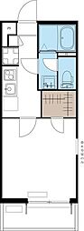 ヴィラ本厚木 1Kの間取図画像