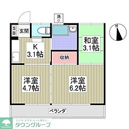 いずみコーポ 3Kの間取図画像