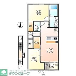 メルヴェール 2LDKの間取図画像