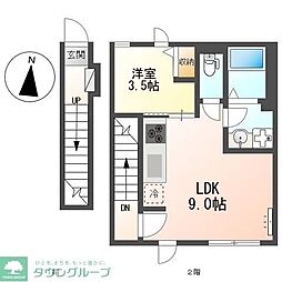 アプリコットE 1LDKの間取図画像