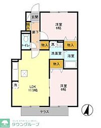 ヴィーベルK3 2LDKの間取図画像