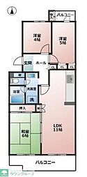 UR都市機構コーポレート海老名国分第二 3LDKの間取図画像