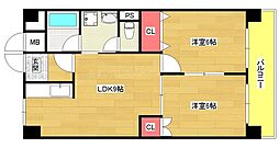 ロイヤルハイツ河田 2LDKの間取図画像