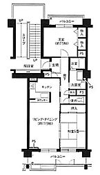 あべのセレサ 2LDKの間取図画像