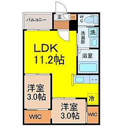 レガリスト高道 2LDKの間取図画像