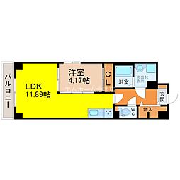 GRANDUKE大曽根 1LDKの間取図画像