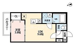 Raftoneride 1LDKの間取図画像