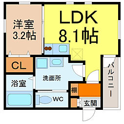 Neige 1LDKの間取図画像