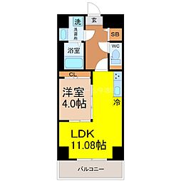 GRANDUKE古出来fiore 1LDKの間取図画像