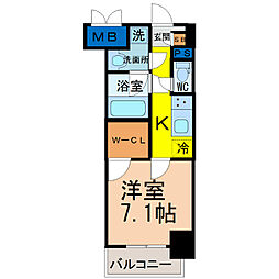 ロイヤルアンコール 1Kの間取図画像