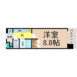 パルティール神宮前 1Kの間取図画像