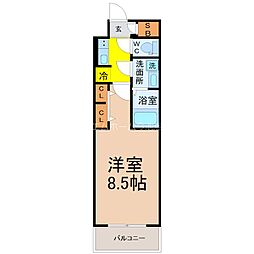 S-RESIDENCE黒川本通一丁目 1Kの間取図画像
