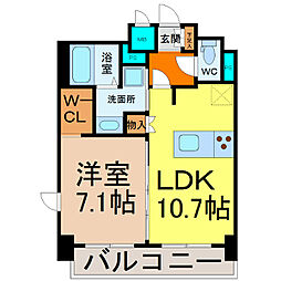 プレサンス鶴舞公園WEST 1LDKの間取図画像