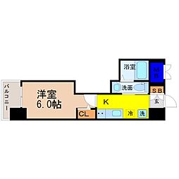 エステムコート名古屋千種グレイス 1Kの間取図画像