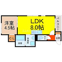 Loft10名駅 1LDKの間取図画像
