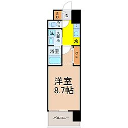 プレイズシード車道スクエア 1Kの間取図画像